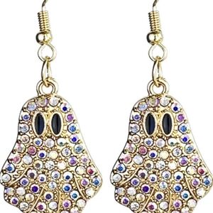 Boo! Gold and AB Ghost Earrings Are Frighteningly Pretty